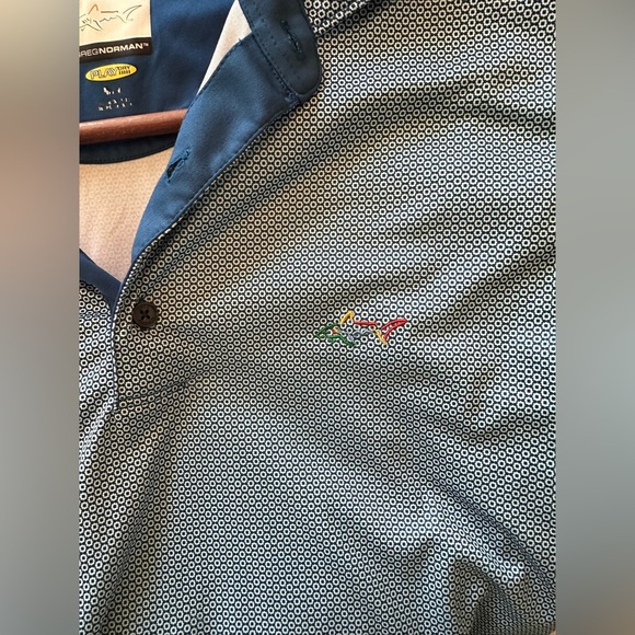 GREG NORMAN Golf Polo Shirt; 3 BUTTON CLASSIC SHARK PIQUE in Blue Size: M - Picture 7 of 7